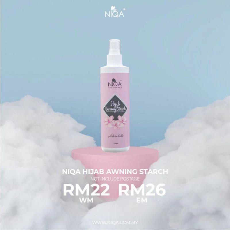 Niqa Hijab Awning Starch, memberikan bentuk dan struktur yang sempurna pada awning hijab.