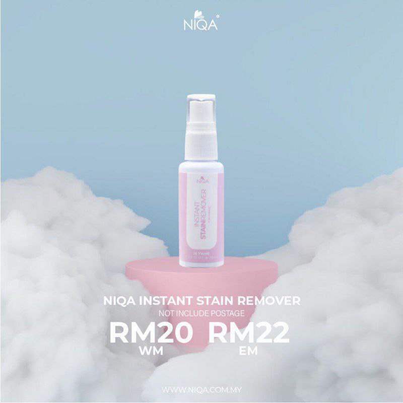 Niqa Instant Stain Remover, penyelesaian cepat untuk menghilangkan kesan kotoran pada hijab dan pakaian.