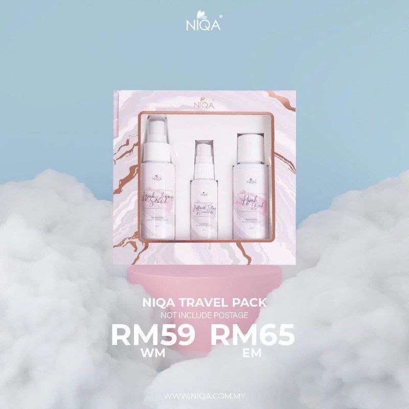 Niqa Travel Pack, set penjagaan hijab praktikal dan mudah dibawa untuk kegunaan semasa travel.
